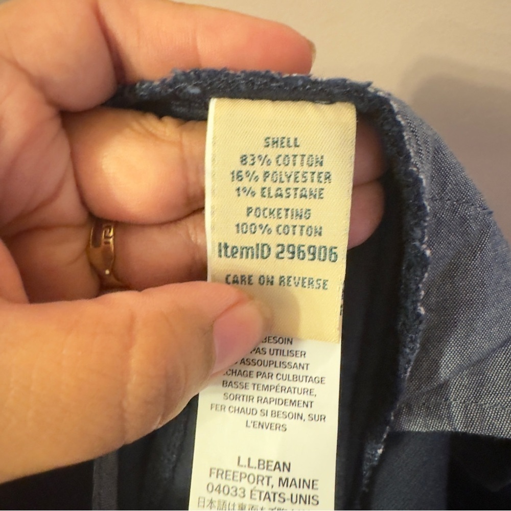 L.L Bean Friendly Fit Corduroy Pants Navy Women Size 10 - Picture 9 of 10